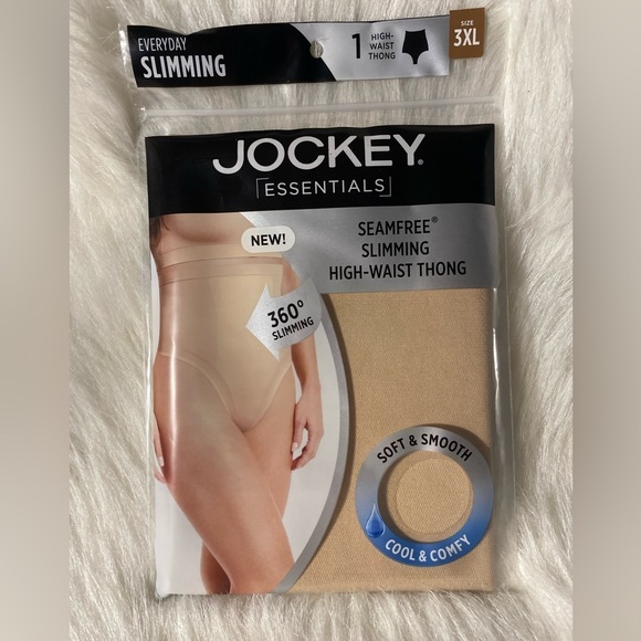 Jockey Shapewear Womens Size 3XL Beige Seamfree‎ Soft Slimming High Waist Thong - Picture 1 of 6
